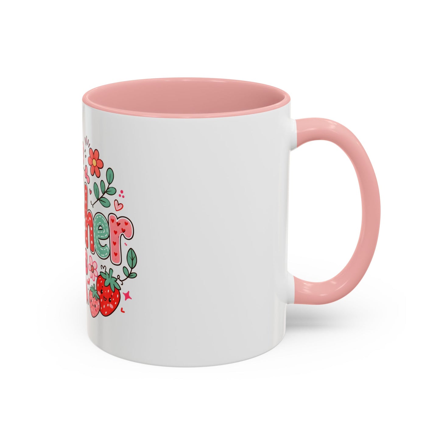 Teacher Strawberry Accent Coffee Mug — Cute Thank You Gift for Teachers