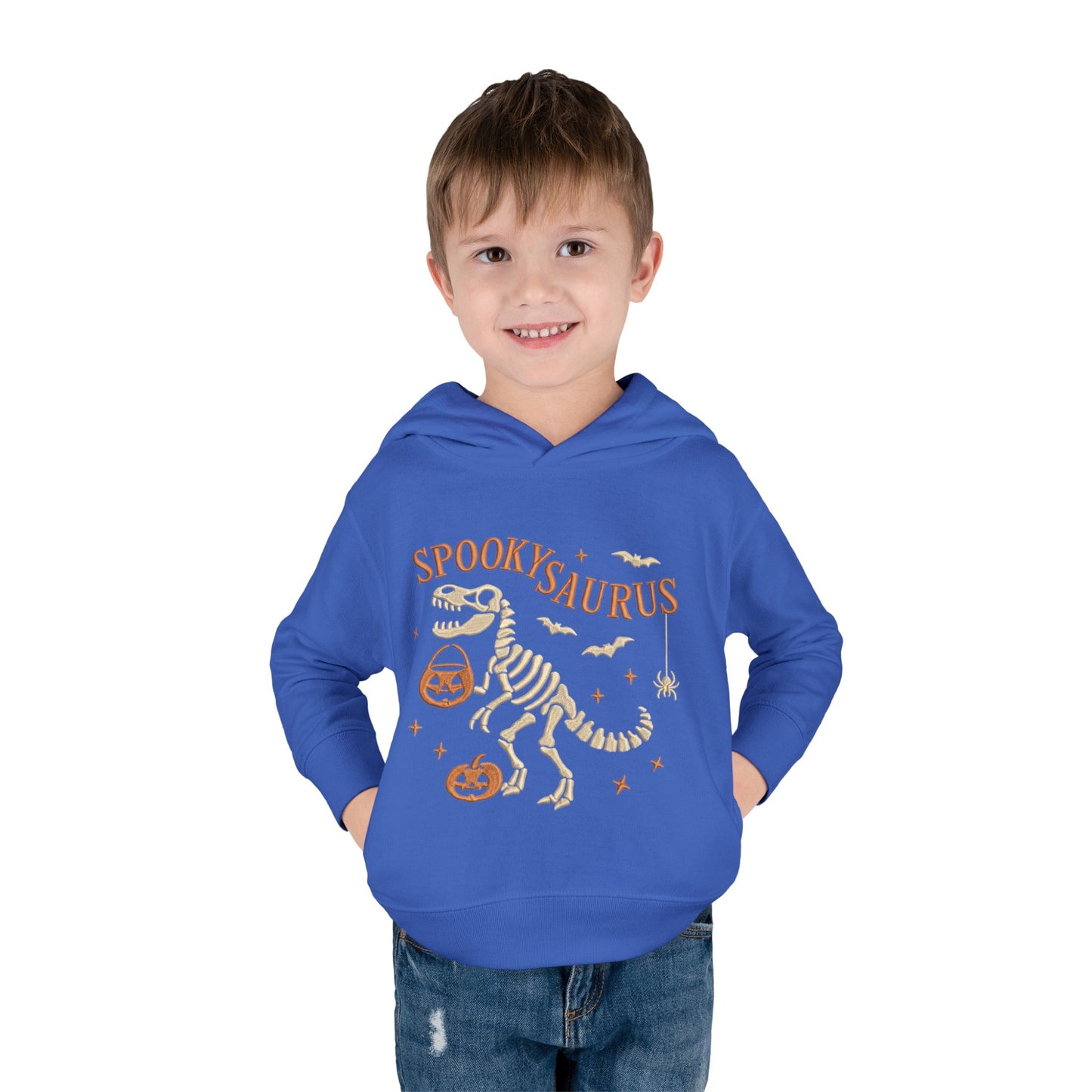 Spookysaurus Toddler Hoodie — Cute Dinosaur Skeleton Halloween Pullover