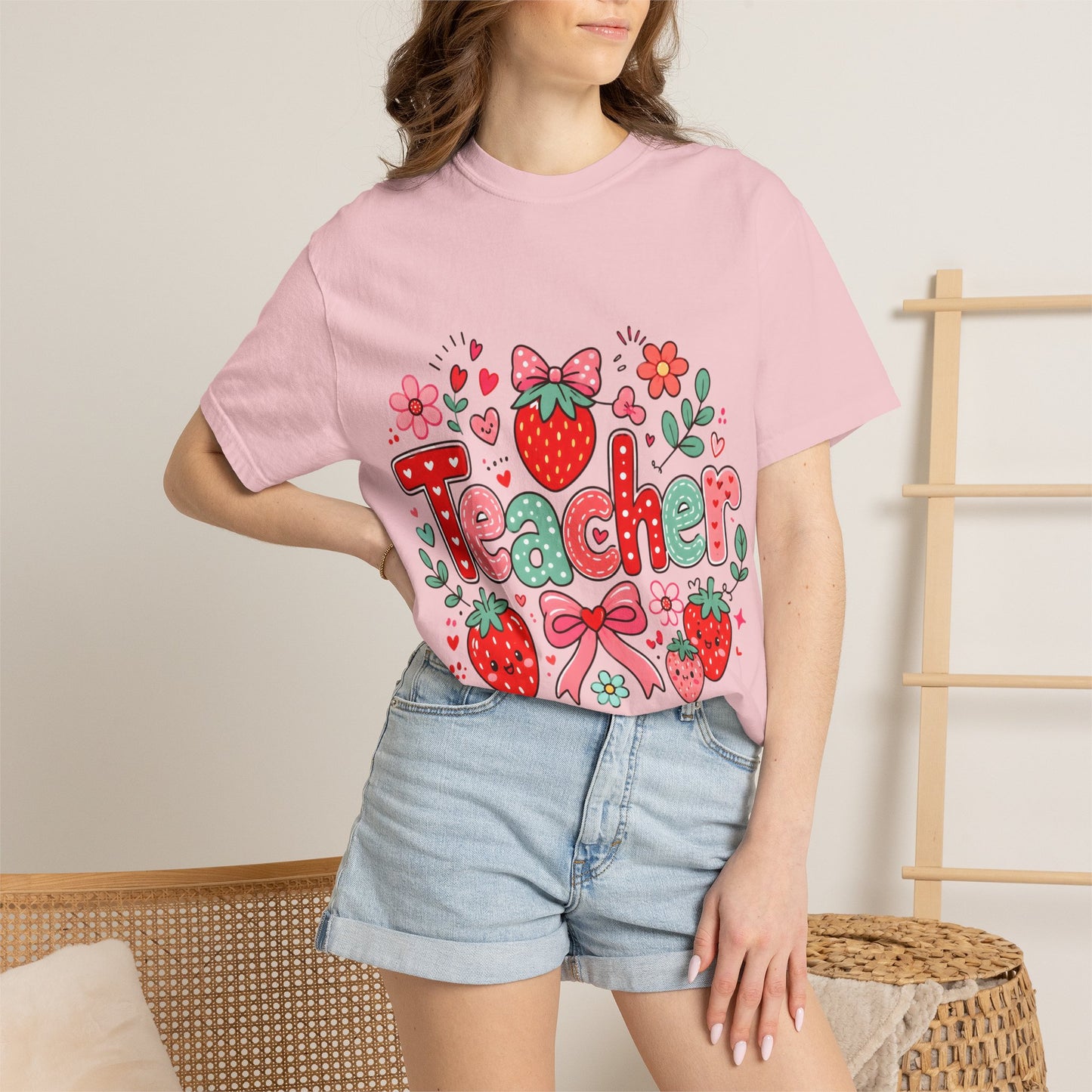 Teacher Strawberry Floral T-Shirt