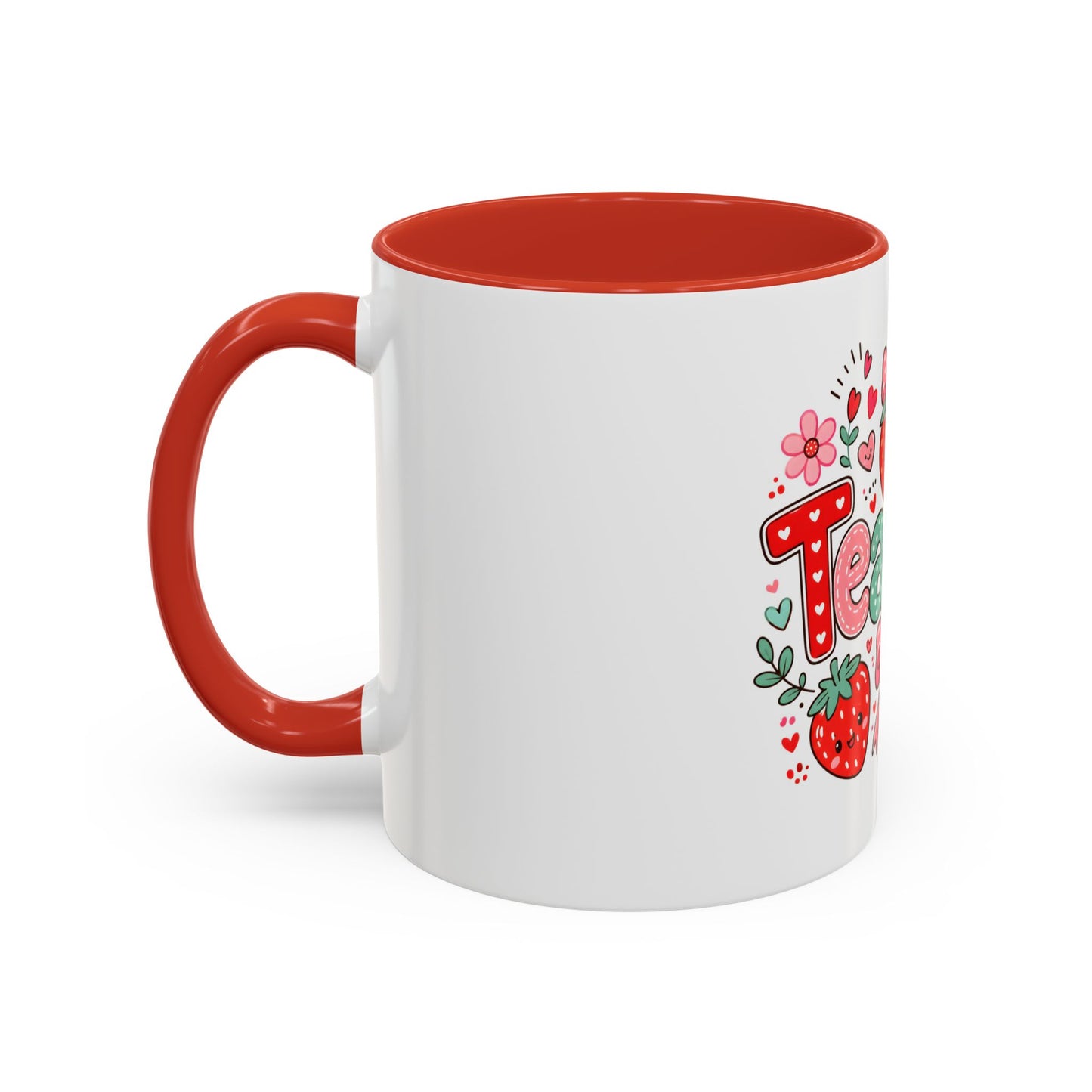 Teacher Strawberry Accent Coffee Mug — Cute Thank You Gift for Teachers