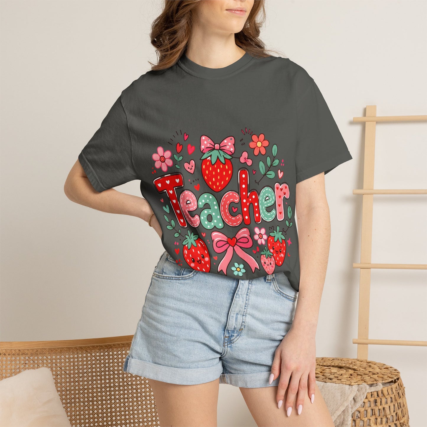 Teacher Strawberry Floral T-Shirt