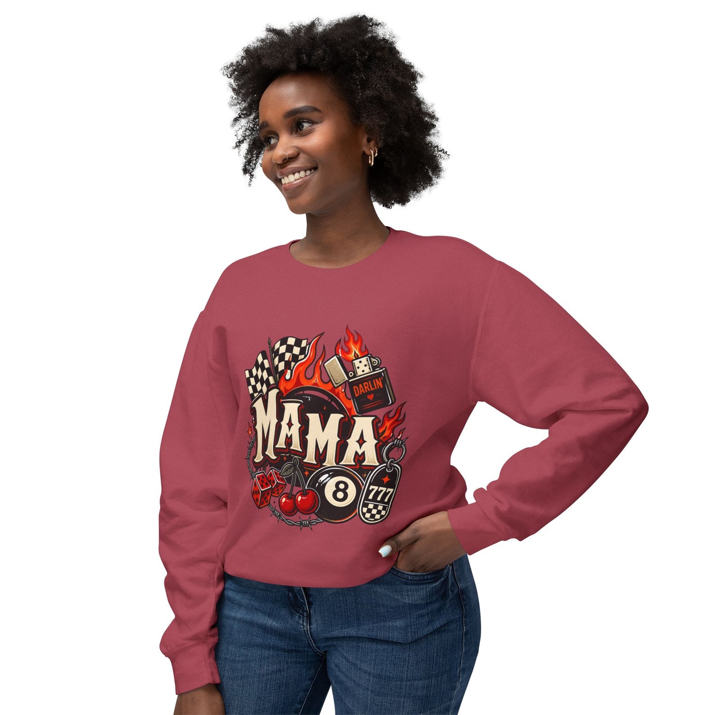 Mama Retro Racing & Casino Crewneck Sweatshirt