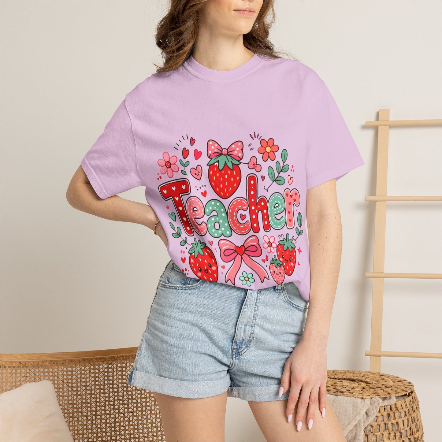 Teacher Strawberry Floral T-Shirt