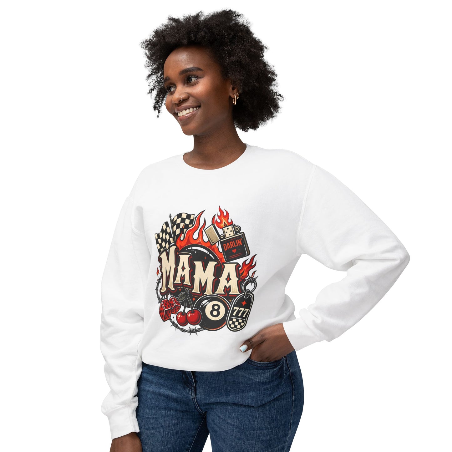 Mama Retro Racing & Casino Crewneck Sweatshirt