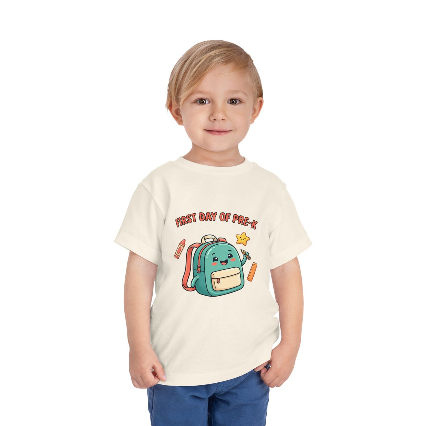 Toddler Tee - "First Day of Pre-K" Cute Backpack Design
