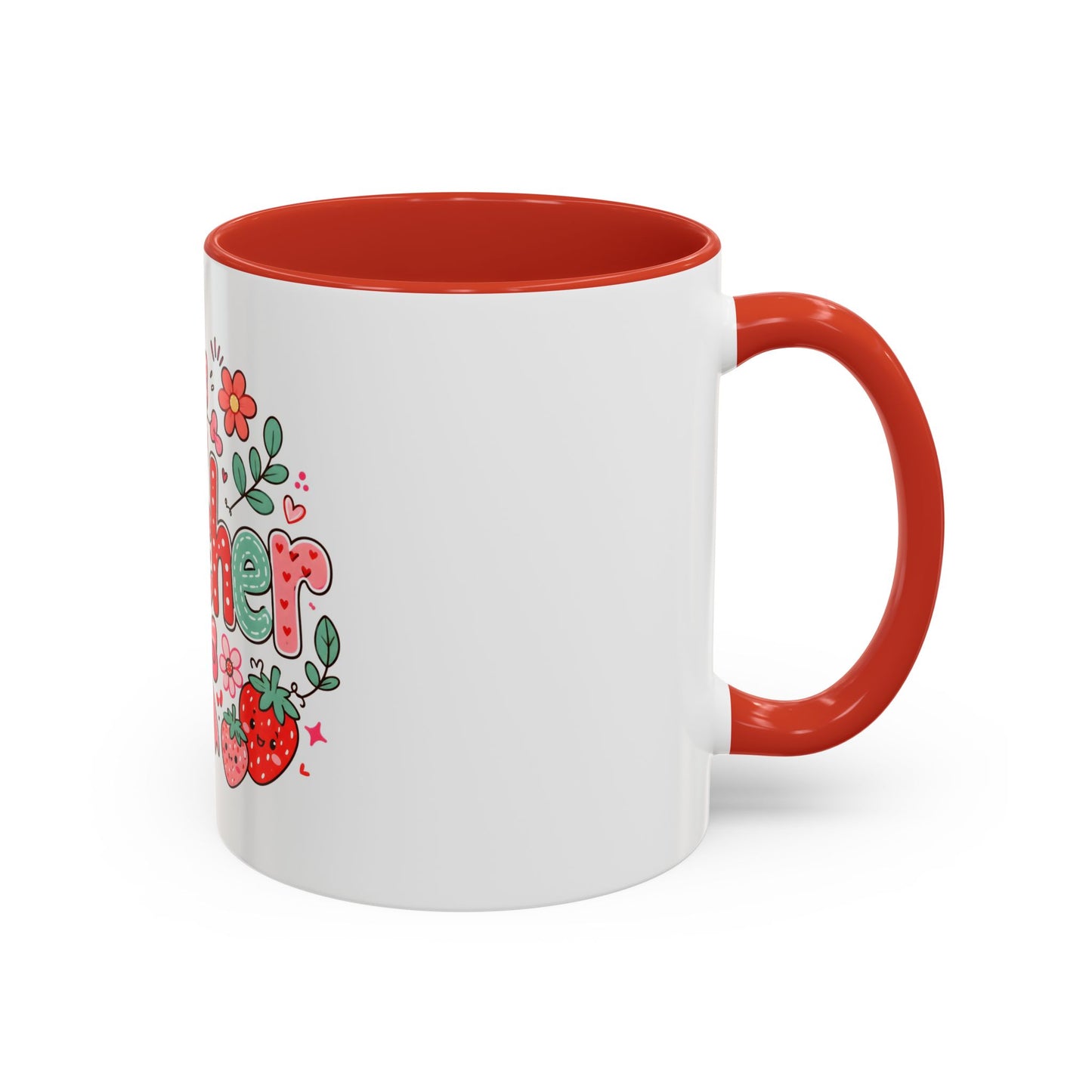 Teacher Strawberry Accent Coffee Mug — Cute Thank You Gift for Teachers