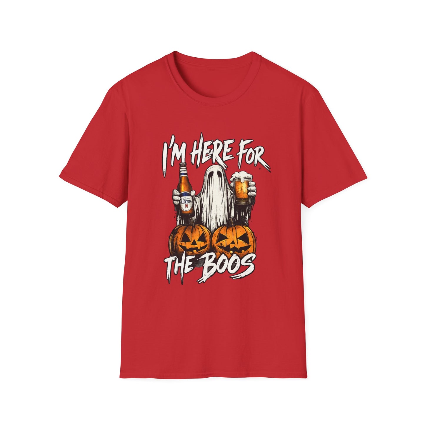 I'm Here for the Boos T-Shirt — Halloween Ghost Beer & Pumpkin Party Tee