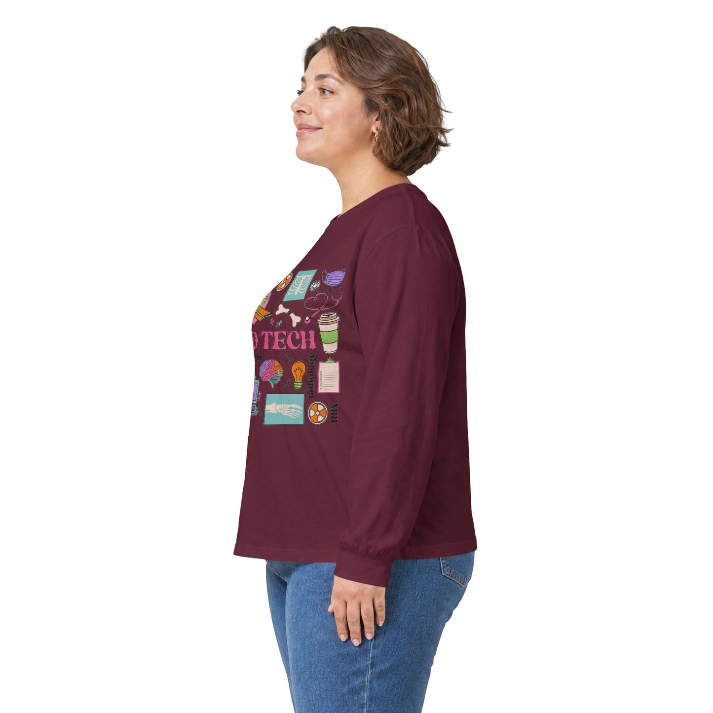 Rad Tech Collage Long Sleeve Tee — Radiology Technologist Graphic Shirt