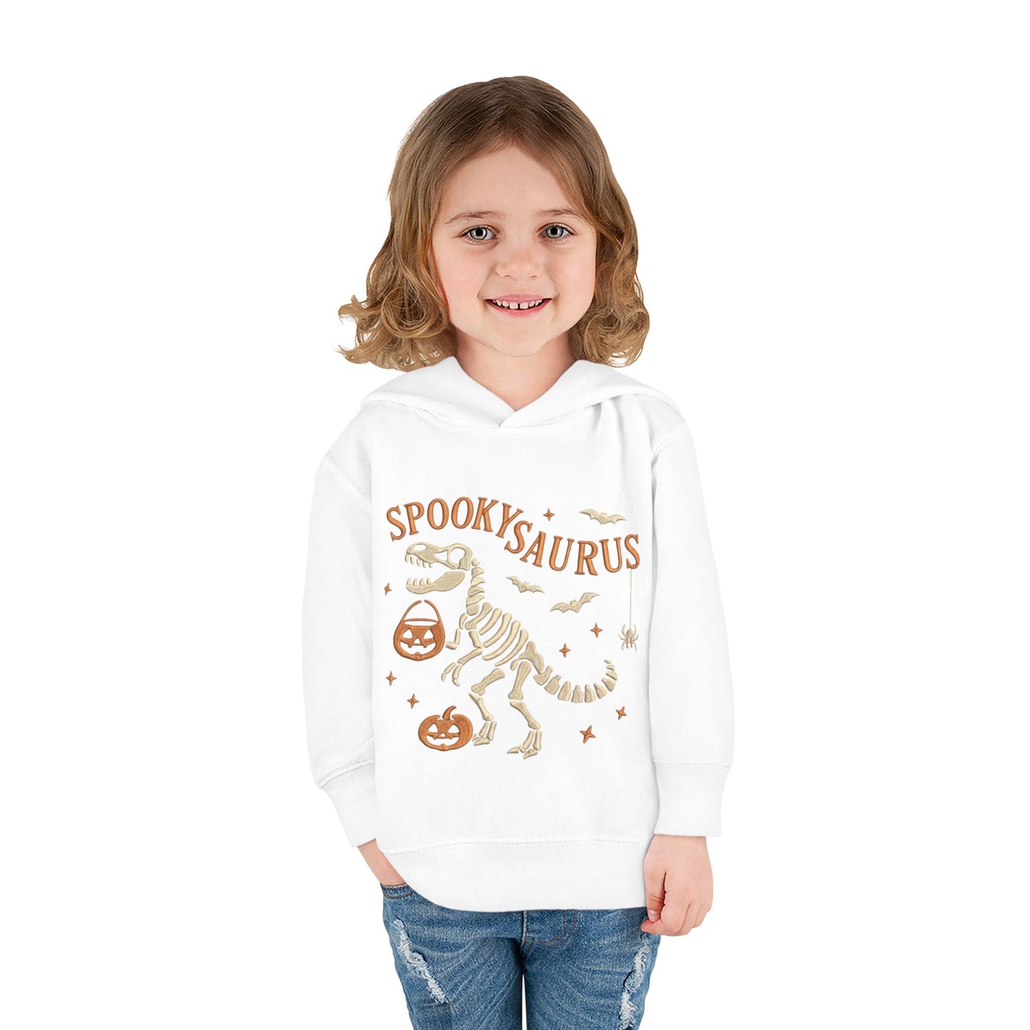 Spookysaurus Toddler Hoodie — Cute Dinosaur Skeleton Halloween Pullover
