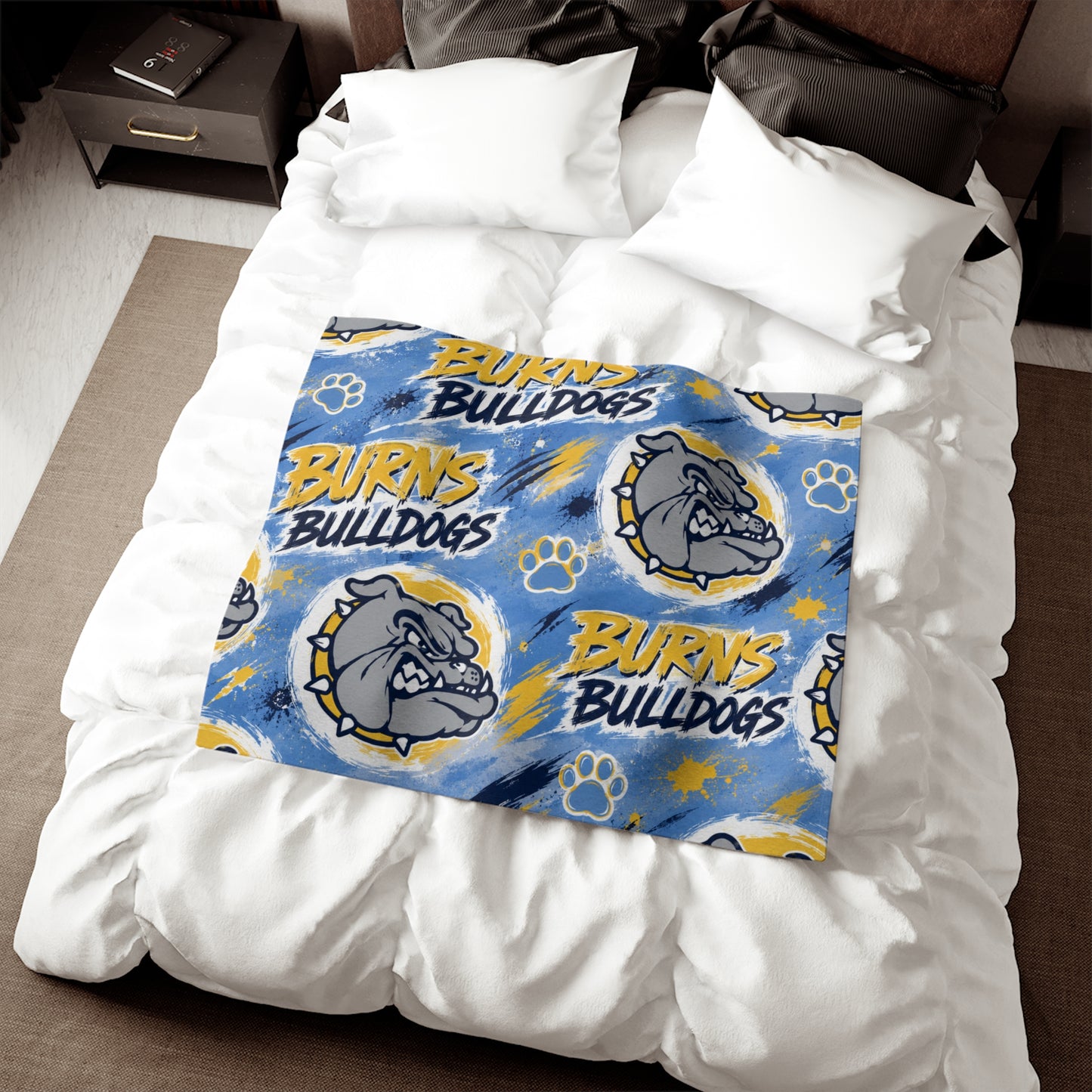 Burns Bulldogs Plush Sweatshirt Blanket