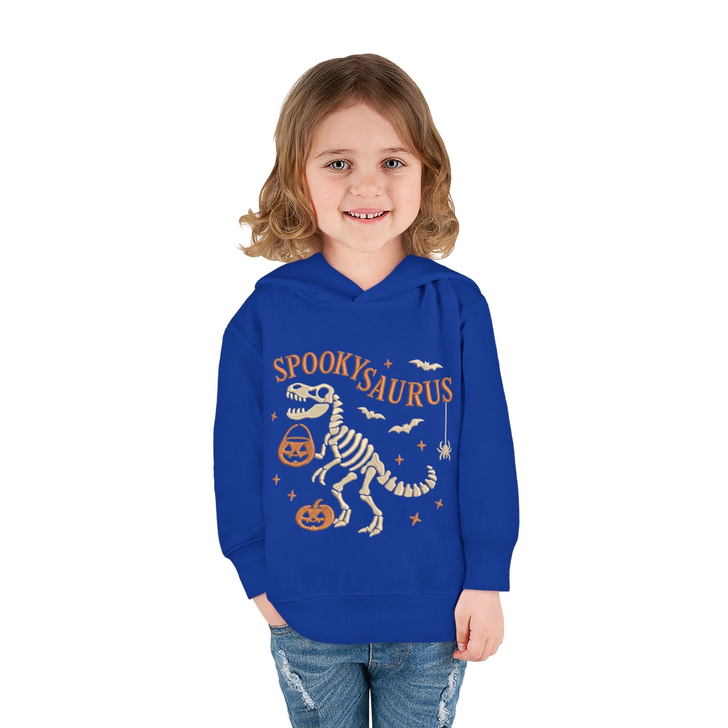 Spookysaurus Toddler Hoodie — Cute Dinosaur Skeleton Halloween Pullover