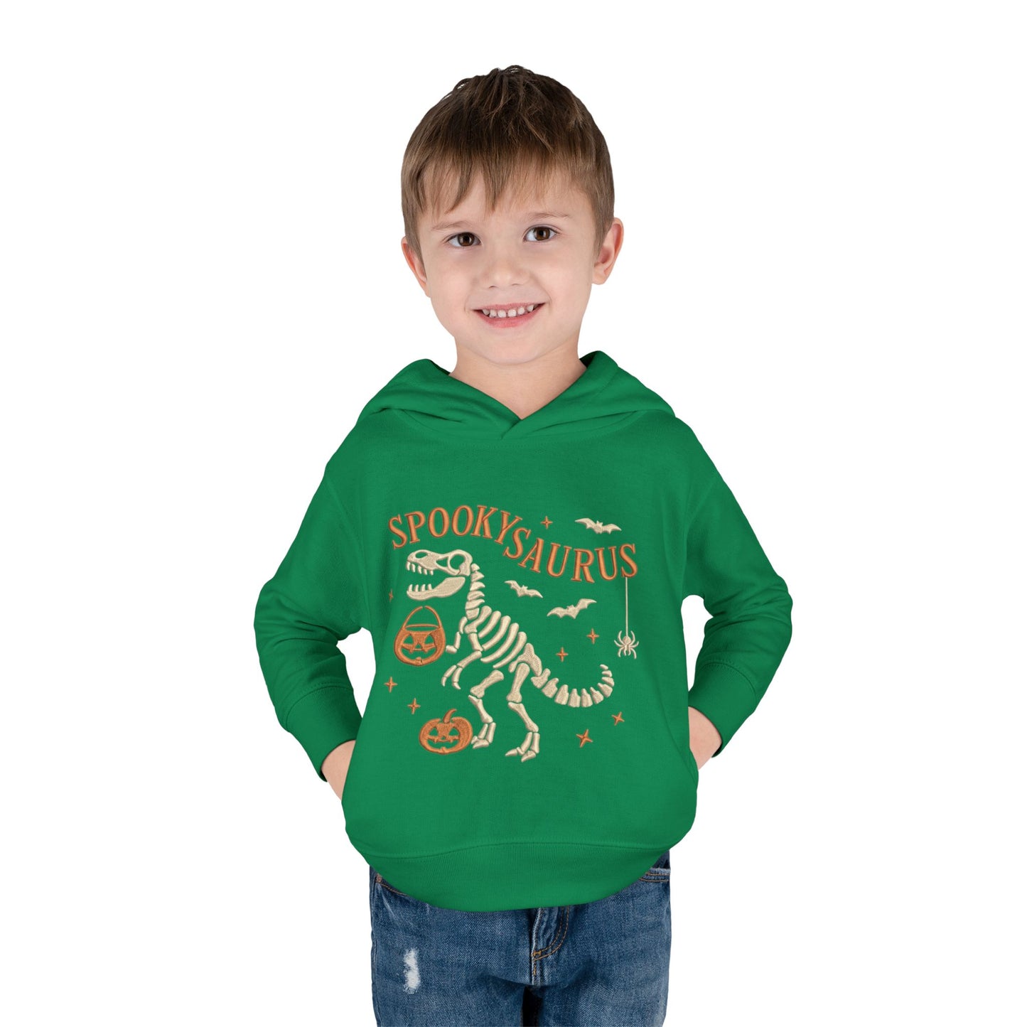 Spookysaurus Toddler Hoodie — Cute Dinosaur Skeleton Halloween Pullover