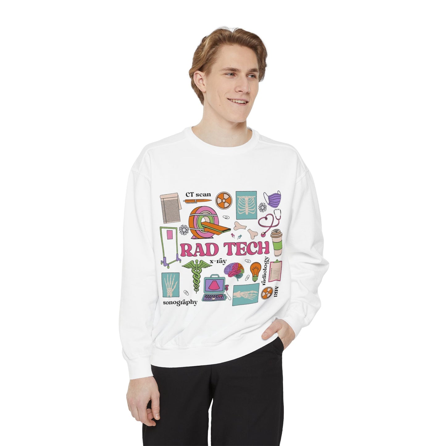Rad Tech Sweatshirt — Radiology Technician Retro Icons Crewneck
