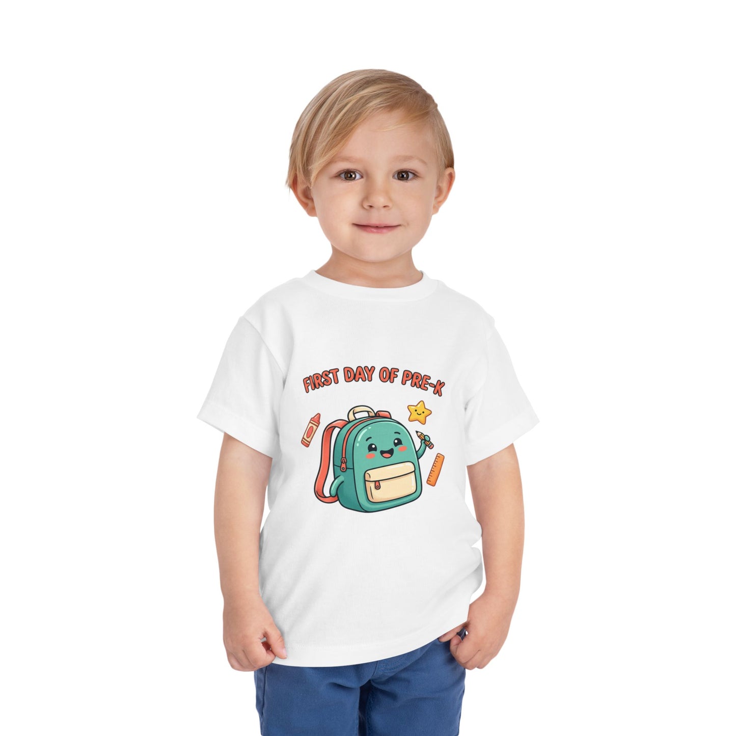 Toddler Tee - "First Day of Pre-K" Cute Backpack Design