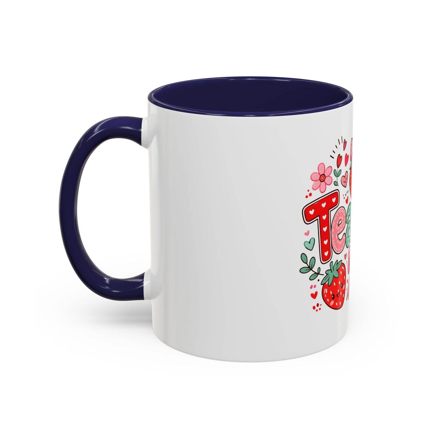 Teacher Strawberry Accent Coffee Mug — Cute Thank You Gift for Teachers