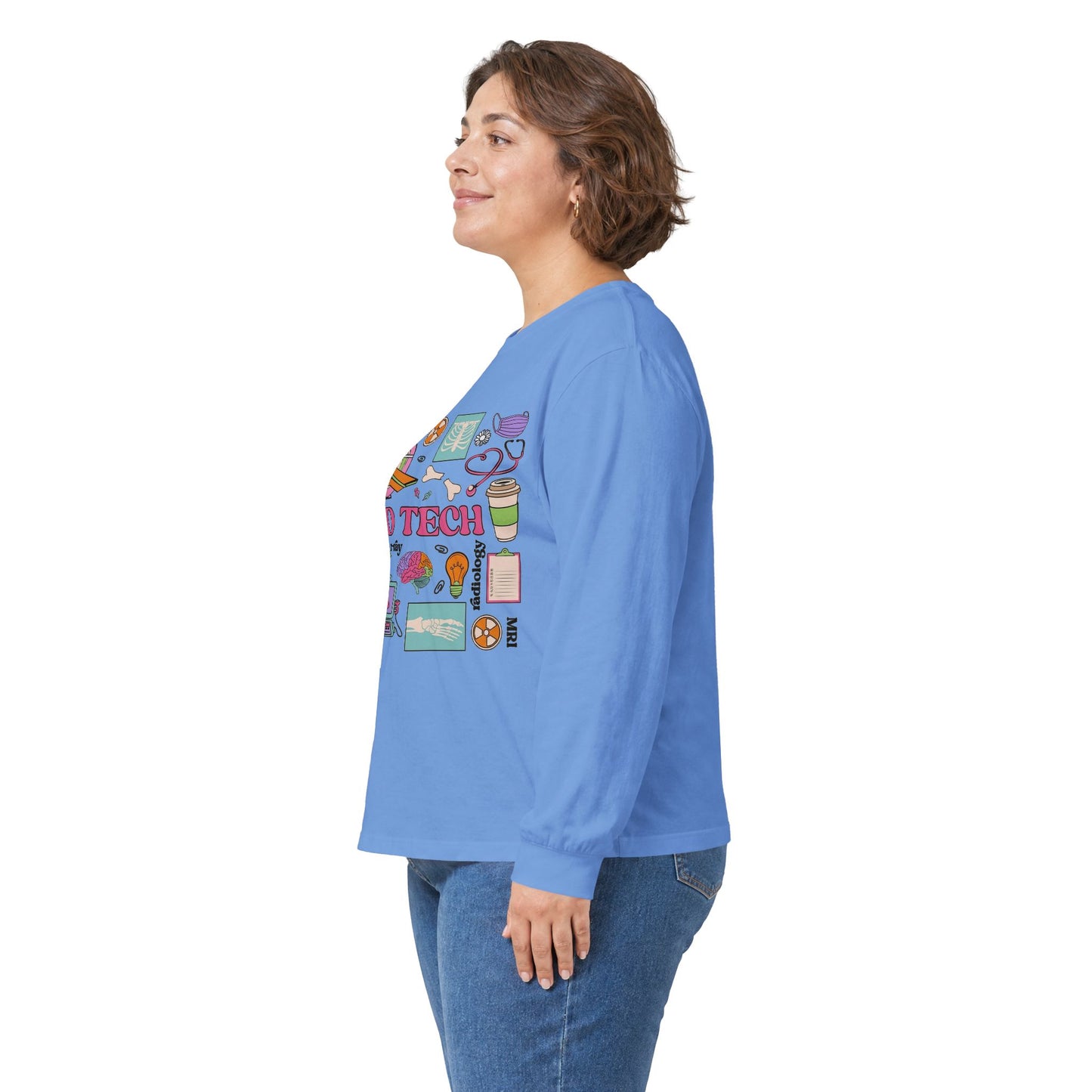 Rad Tech Collage Long Sleeve Tee — Radiology Technologist Graphic Shirt