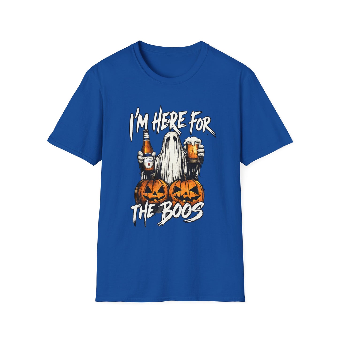I'm Here for the Boos T-Shirt — Halloween Ghost Beer & Pumpkin Party Tee