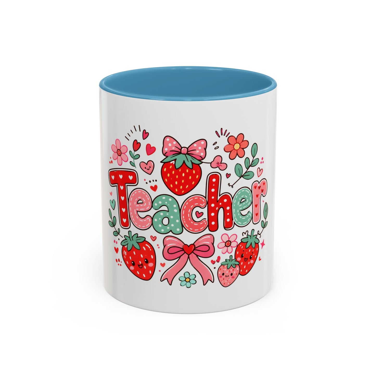 Teacher Strawberry Accent Coffee Mug — Cute Thank You Gift for Teachers