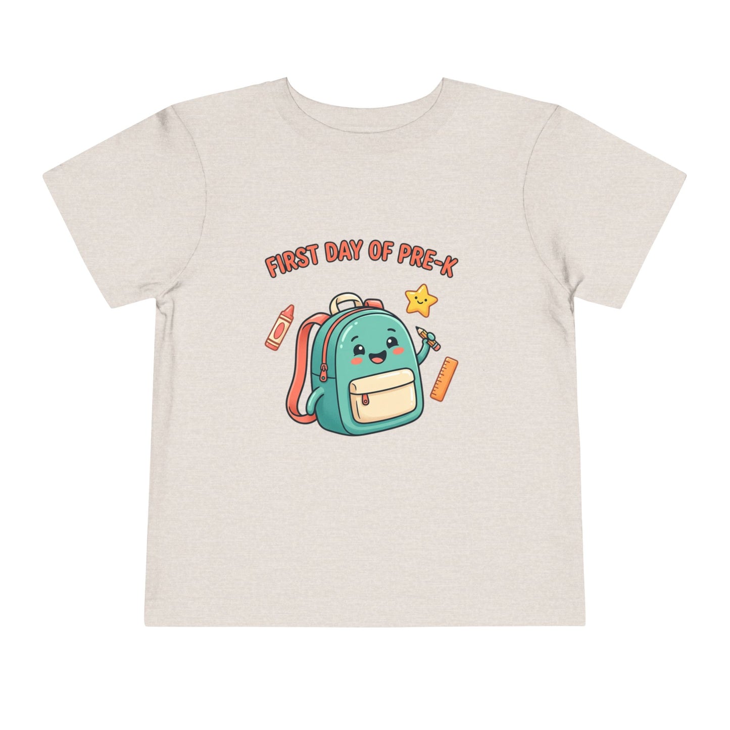 Toddler Tee - "First Day of Pre-K" Cute Backpack Design
