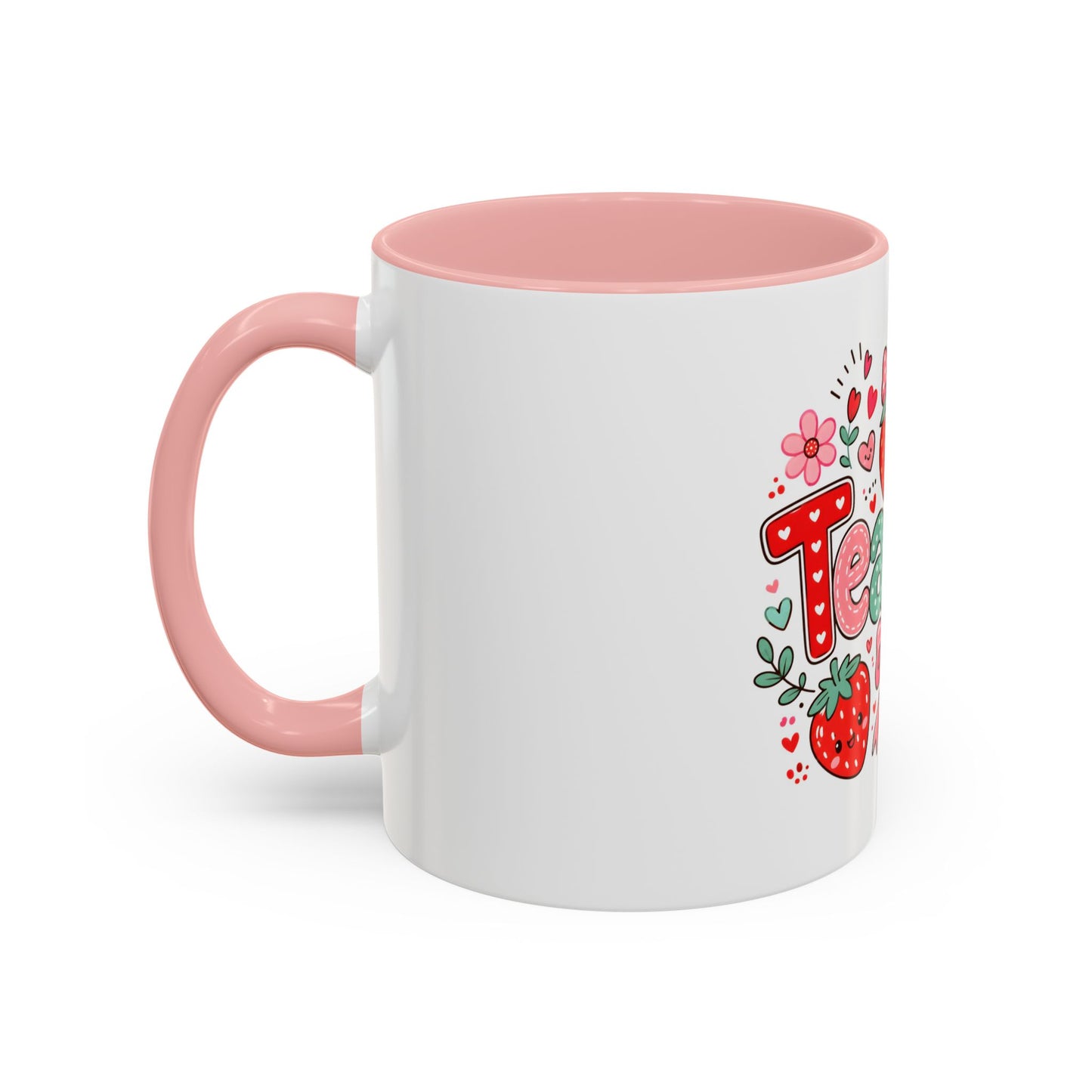 Teacher Strawberry Accent Coffee Mug — Cute Thank You Gift for Teachers