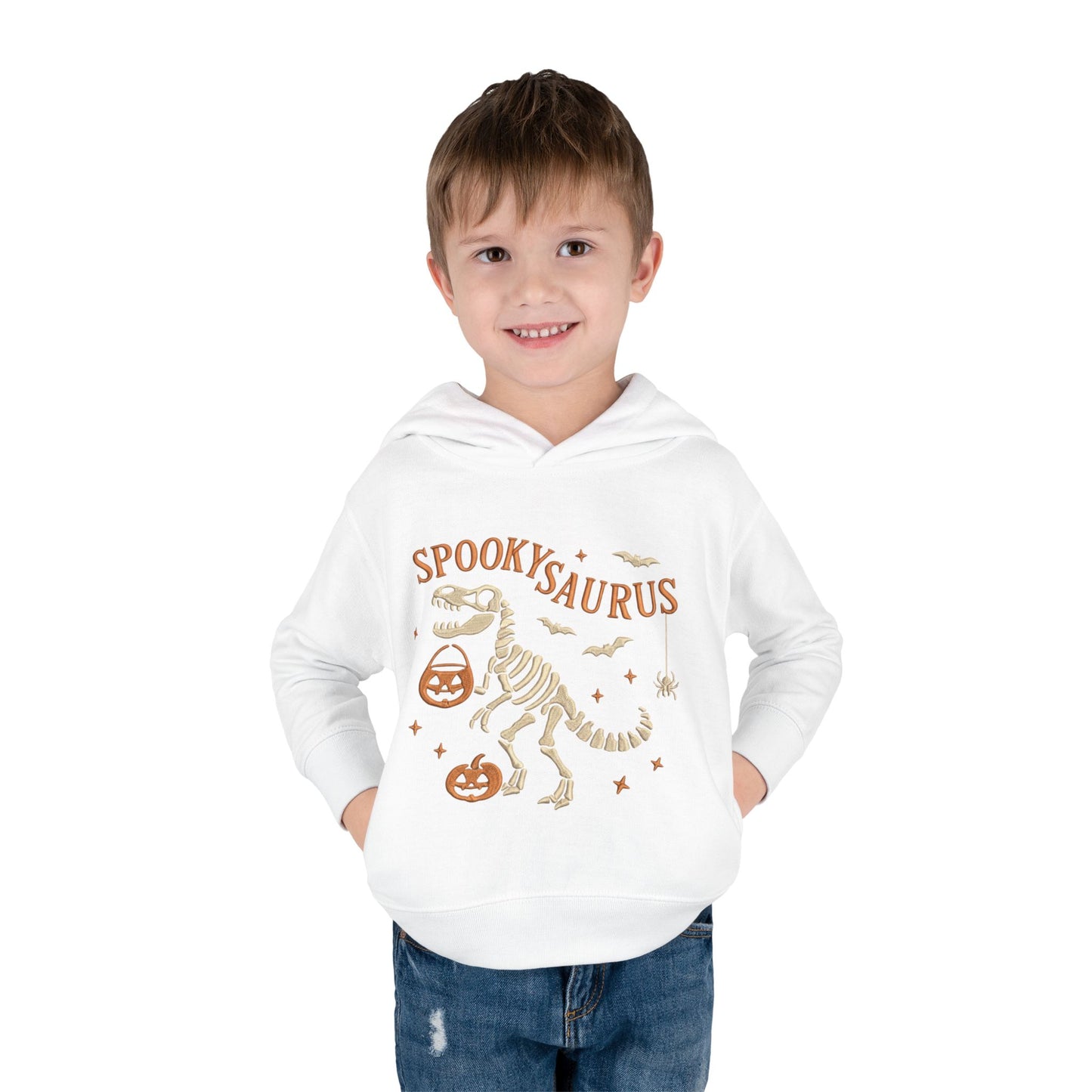 Spookysaurus Toddler Hoodie — Cute Dinosaur Skeleton Halloween Pullover