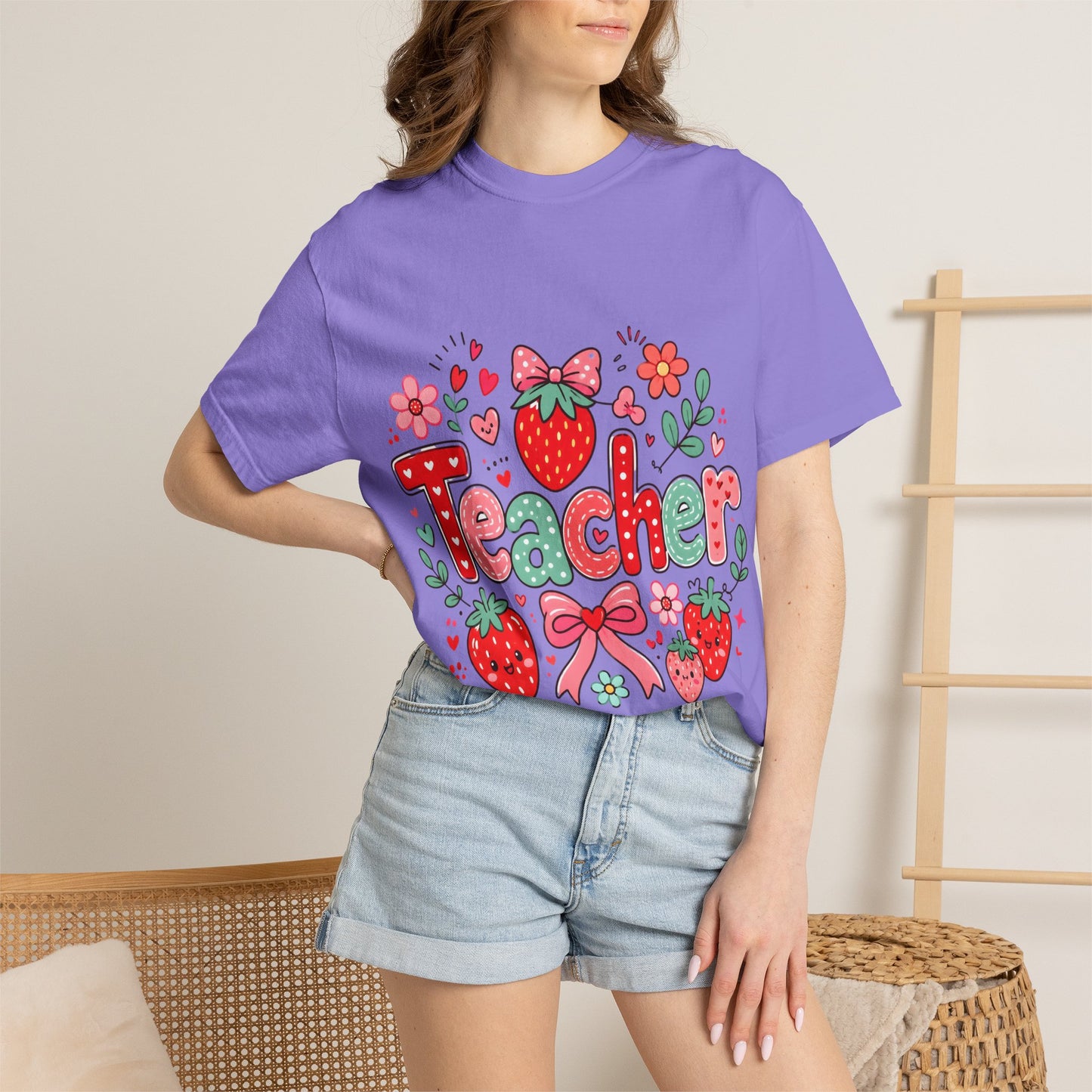 Teacher Strawberry Floral T-Shirt