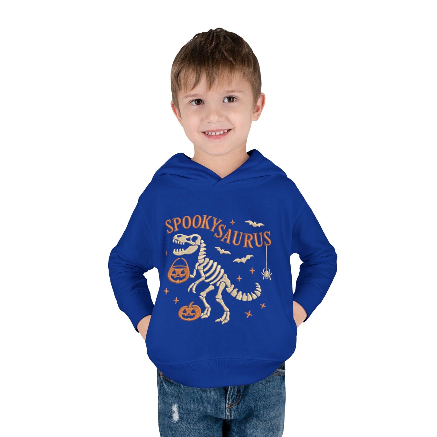 Spookysaurus Toddler Hoodie — Cute Dinosaur Skeleton Halloween Pullover