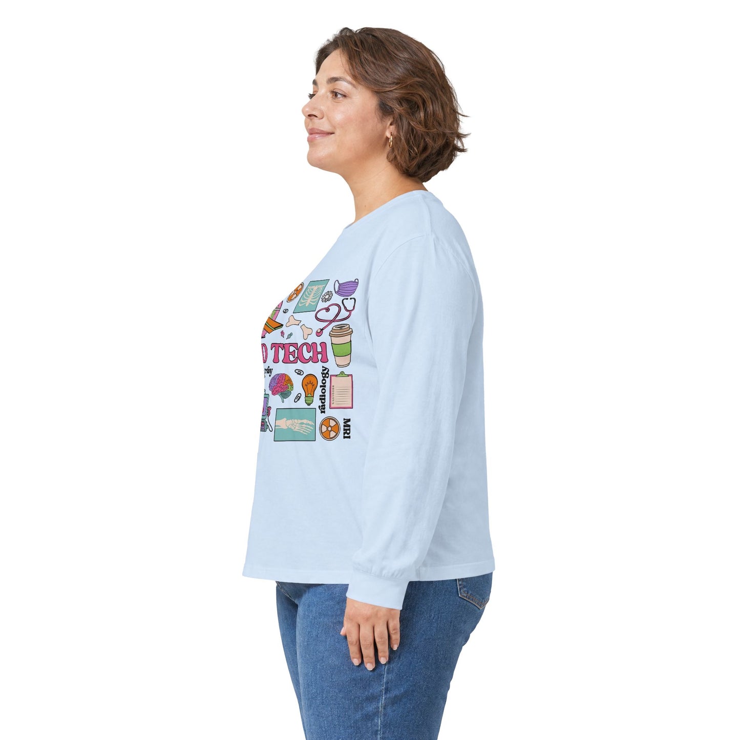Rad Tech Collage Long Sleeve Tee — Radiology Technologist Graphic Shirt